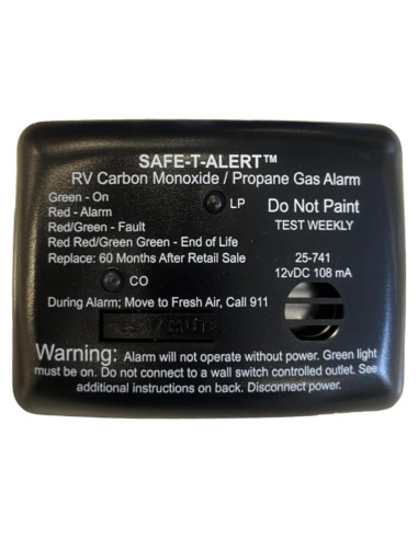 Alarma Doble Safe T Alert 25-741-BL Propano y CO 12V