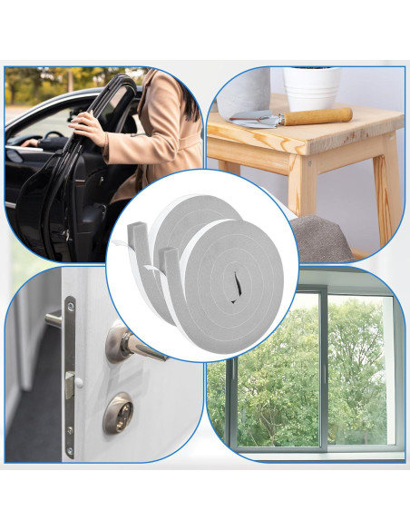 4 Rollos Sello de Espuma Aislante Josojoou 2m Gris