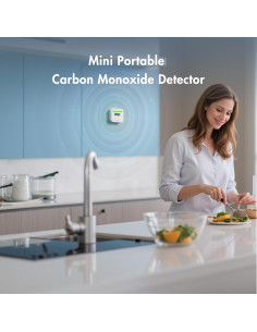 Detector de Monóxido de Carbono REBANDACE Mini Portátil Blanco 2