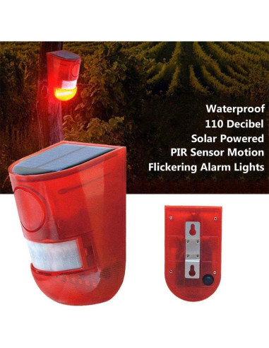 Alarma Solar de Movimiento TLPCRKI IP65 110dB 2Pack LED