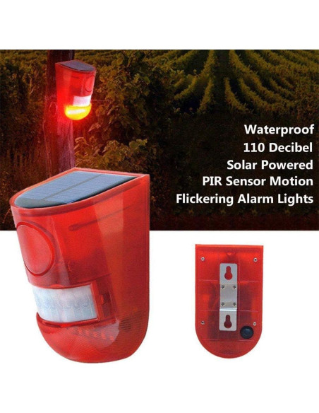 Alarma Solar de Movimiento TLPCRKI IP65 110dB 2Pack LED