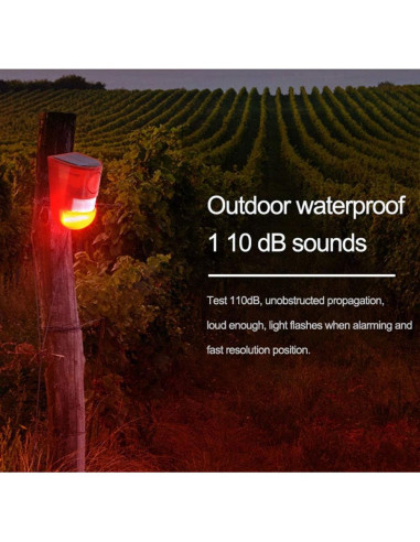 Alarma Solar de Movimiento TLPCRKI IP65 110dB 2Pack LED