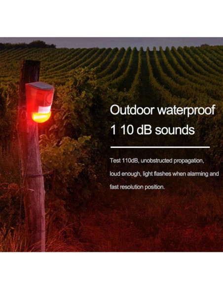 Alarma Solar de Movimiento TLPCRKI IP65 110dB 2Pack LED