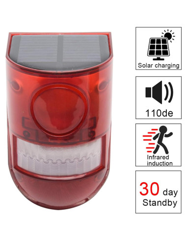 Alarma Solar de Movimiento TLPCRKI IP65 110dB 2Pack LED