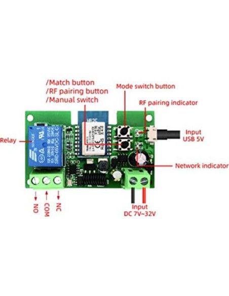 Módulo Relé Inteligente WiFi 12V Tuya para Hogar - Control Remoto