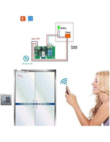 Módulo Relé Inteligente WiFi 12V Tuya para Hogar - Control Remoto