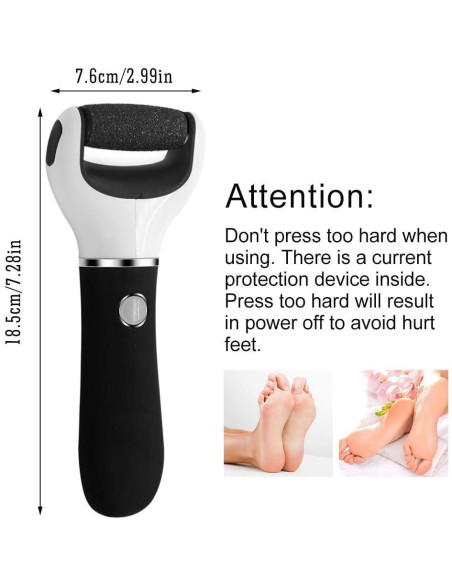 Lima Eléctrica para Pies BOMPOW Removedor de Piel Dura Negro