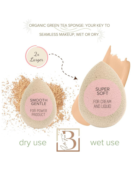 Esponja de Belleza Ecológica Bumfuzzle - 3 Unidades Beige