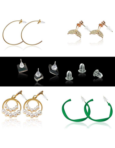 Respaldos de Aretes de Silicona TTSAM 300PCS Transparentes Suaves