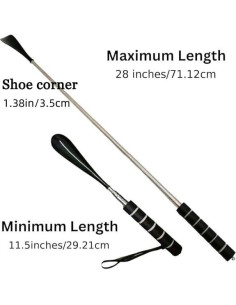 Cuerno de zapato retráctil de acero inoxidable con mango largo 2