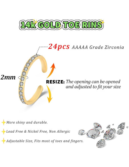 3 Anillos de Dedo de Oro Hipoalergénicos 316L Thiswhyimbeauty