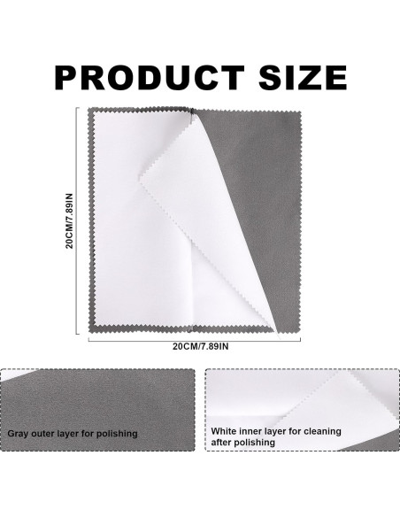 Paños de Pulido de Joyería TOYMIS 4 Piezas 20x20cm