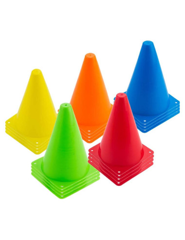 20 Conos de Agilidad Plástico Baaxxango 17.78 cm 5 Colores