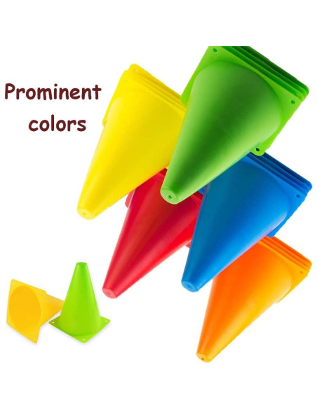 20 Conos de Agilidad Plástico Baaxxango 17.78 cm 5 Colores