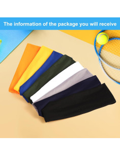 8 Cintas Deportivas Bneykrir para Hombres - Absorbentes y Cómodas 2