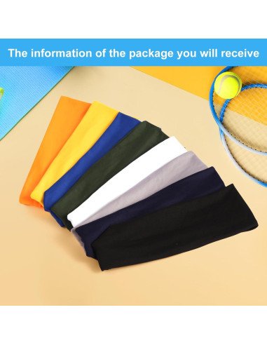 8 Cintas Deportivas Bneykrir para Hombres - Absorbentes y Cómodas