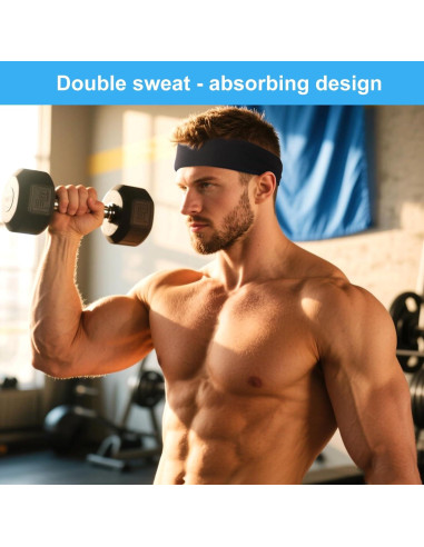 8 Cintas Deportivas Bneykrir para Hombres - Absorbentes y Cómodas