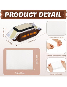 Toallitas de limpieza de cuero Threlaco 150 unidades 20x15 cm 2