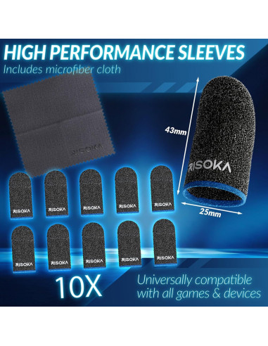 10 Dedales para Juegos Móviles RISOKA - Control Táctil Preciso