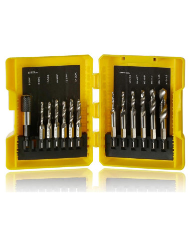 Juego de Brocas y Machos de Rosca 13 PCS HUAZHICHUN