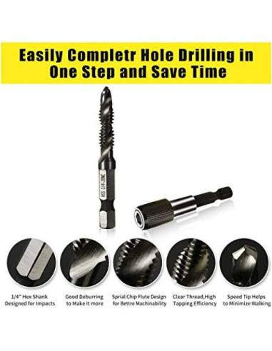 Juego de Brocas y Machos de Rosca 13 PCS HUAZHICHUN