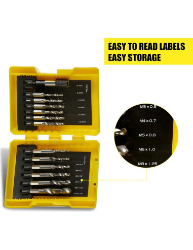 Juego de Brocas y Machos de Rosca 13 PCS HUAZHICHUN