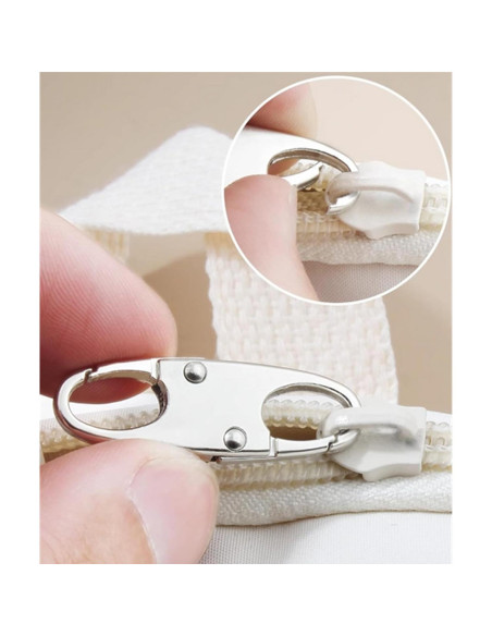 Set de 8 Clips Antirrobo para Cremallera Rhuishu Plata y Negro