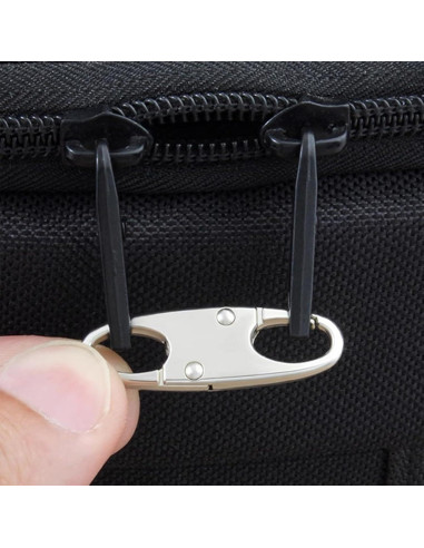 Set de 8 Clips Antirrobo para Cremallera Rhuishu Plata y Negro