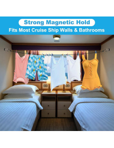 Cuerda de Ropa Magnética CruiSeaU con 12 Clips para Crucero 2