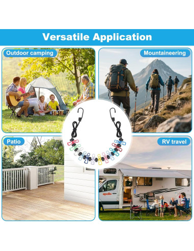 Cuerda de Ropa Magnética CruiSeaU con 12 Clips para Crucero