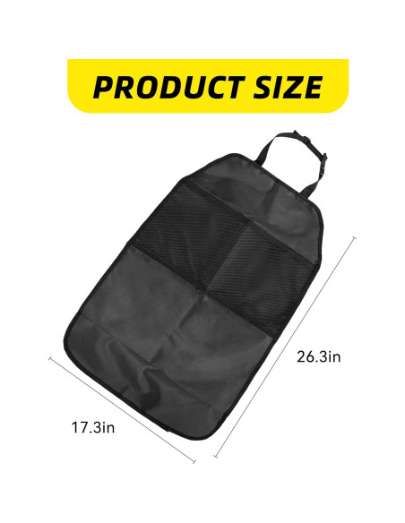Protector de Asiento Trasero Tioollev 2PCS Impermeable Negro