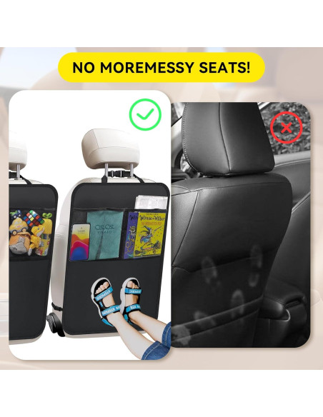 Protector de Asiento Trasero Tioollev 2PCS Impermeable Negro