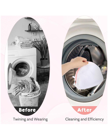 Juego de 3 Bolsas para Lavar Sujetadores LIQWEI Rosa