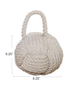 Freno de puerta de cuerda Creative Co-Op 15.88 cm Marfil 2