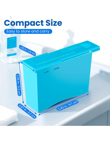 Caja Eliminadora de Cuchillas Geiserailie Azul Compacta