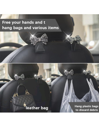 Gancho de reposacabezas de coche Bling Zpana, 2 piezas Rosa