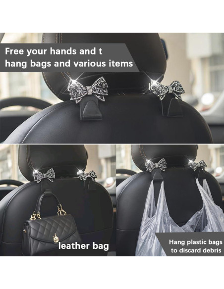 Gancho de reposacabezas de coche Bling Zpana, 2 piezas Rosa