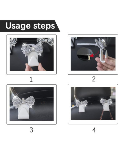 Gancho de reposacabezas de coche Bling Zpana, 2 piezas Rosa