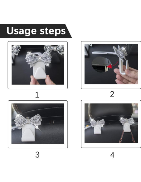 Gancho de reposacabezas de coche Bling Zpana, 2 piezas Rosa