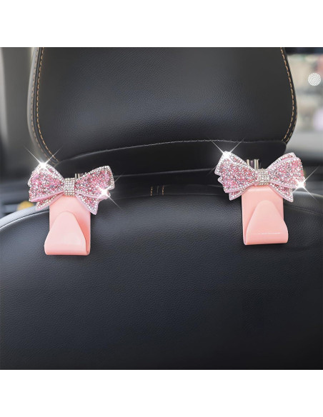 Gancho de reposacabezas de coche Bling Zpana, 2 piezas Rosa