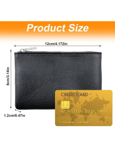 Monedero de Cuero con Cremallera LyBlissor - 8x10.6 cm 2