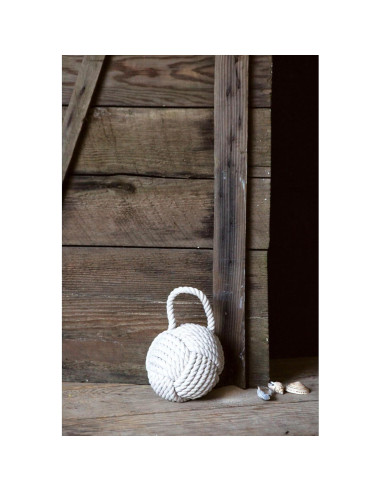 Freno de puerta de cuerda Creative Co-Op 15.88 cm Marfil