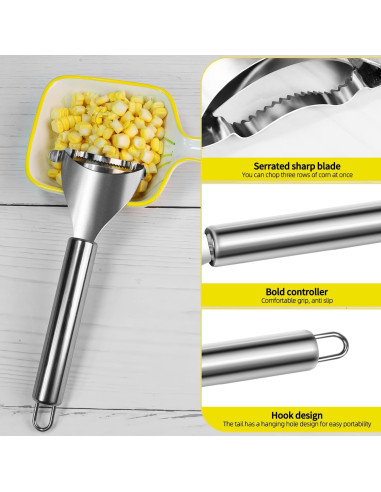 Pelador de Maíz Wahijihe de Acero Inoxidable Ergonómico