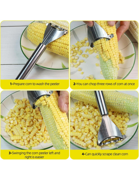 Pelador de Maíz Wahijihe de Acero Inoxidable Ergonómico