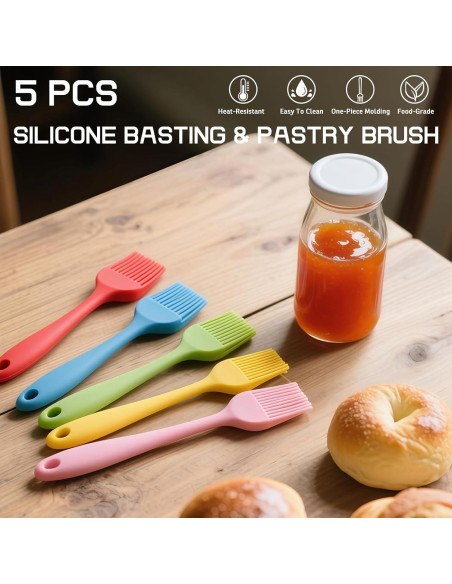 Brocha de Silicona para Basting Hokisei, 5 Colores, 21 cm