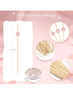 200 Palillos de Cóctel de Perla Rosa Vicuna R 11.94 cm 2