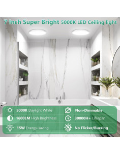 Lámpara de Techo LED Brightever 7" 15W 1600LM 5000K 2