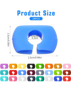 Marcadores de Copas de Vino Grevosea 24 Pcs Silicona Colorida 2