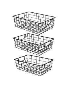 Cesta de Alambre Wetheny 3 Piezas Negra XXL XL L