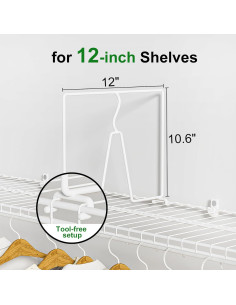 Divisores de Estantes de Alambre SortNStore - Paquete de 8 Piezas 30.48 cm 2